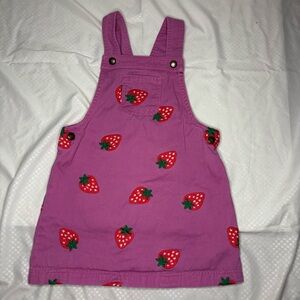 Isaac Mizrahi Purple Kids Overalls with Strawberry Print